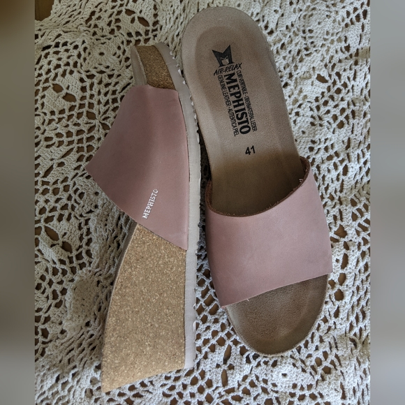 Mephisto Lisane Air-Relax slide wedge slip on sandals blush pink open toe - Picture 12 of 16